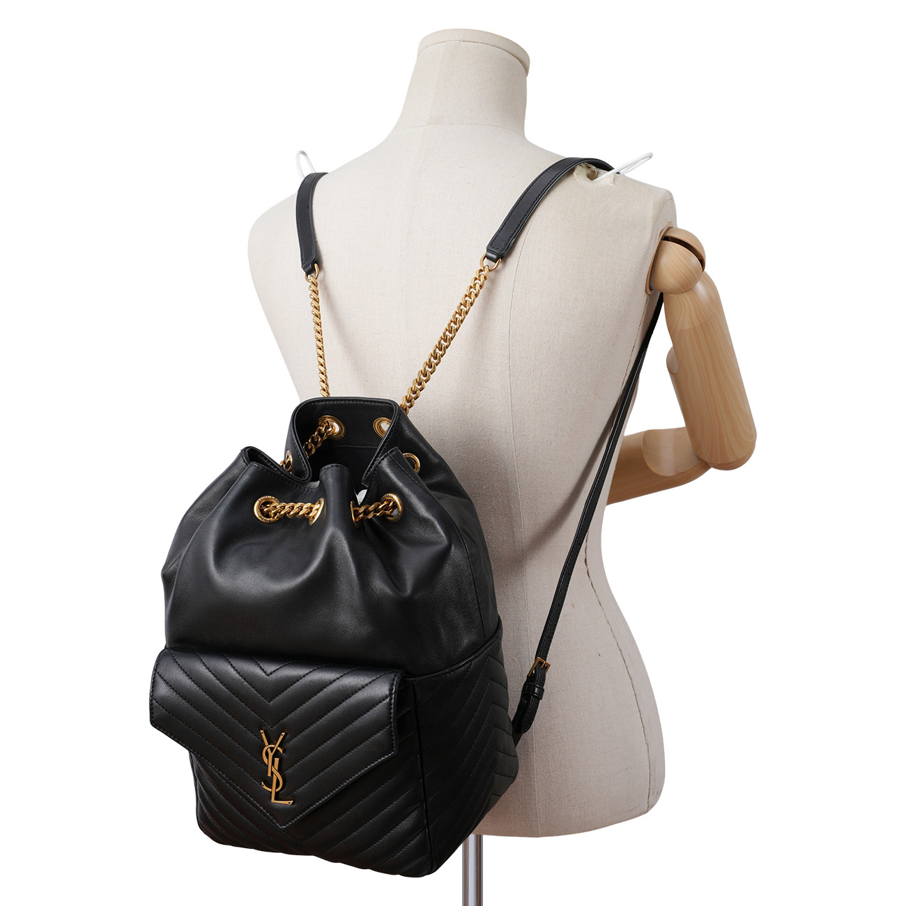 YVES SAINT LAURENT(USED)생로랑 672609 조 드로스트링 쉐브론 백팩